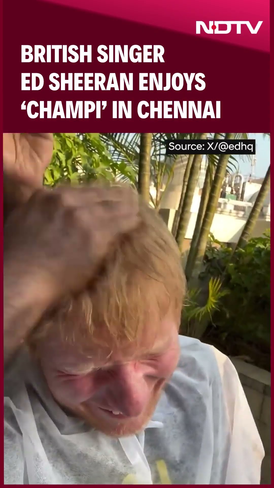 Ed Sheeran India Tour | British Singer Ed Sheeran Gets 'Champi' In Chennai