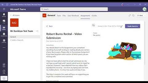 Attaching Work to Teams Assignment Windows 10