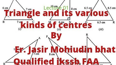 Jkssb vlw quantitative aptitude|Triangle and its various kinds of centres|lecture 01|