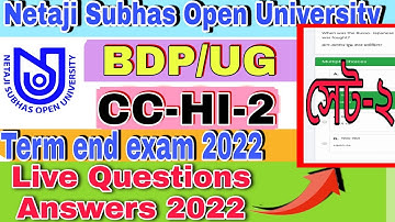 NSOU CC-HI-02 final exam questions answers || cchi 2 final exam questions answers || UG CC-HI-2 MCQ