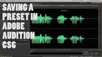 Saving a Preset - Adobe Audition CS6
