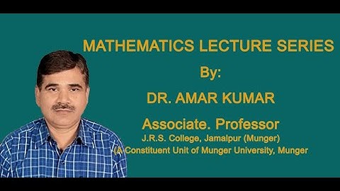Trigonometry: Hyperbolic Function (Lecture - 7) for B.Sc. & Engg. Students  by Dr. Amar Kumar
