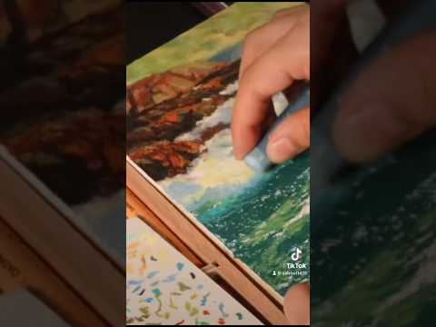 اول تجربة لي للباستيل الزيتي وحبيت الباستيل الزيتي بعده رسم