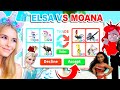 DISNEY PRINCESS ELSA And MOANA TRADE CHALLENGE In Adopt Me! (Roblox)