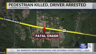 Man arrested following fatal auto-pedestrian crash in Crestview