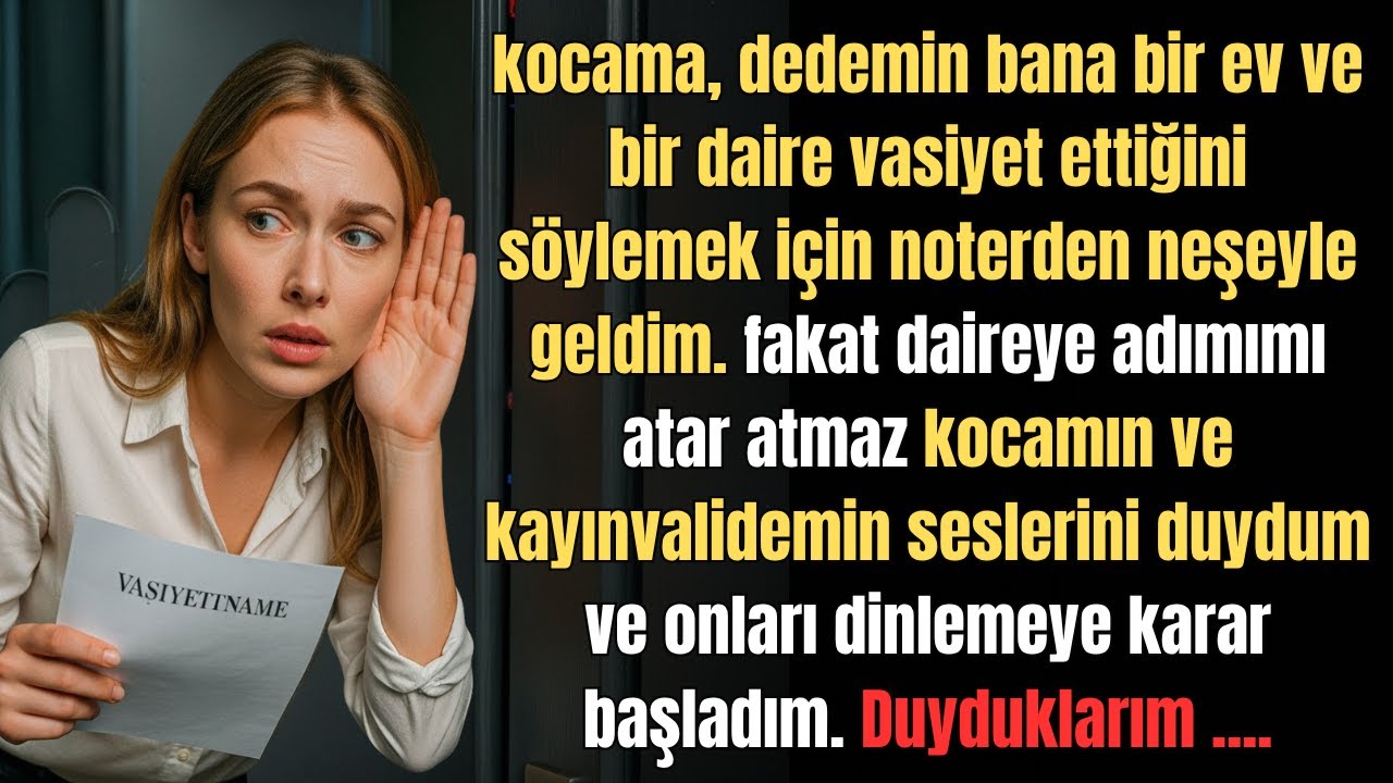 Kocama, dedemin bana evi ve daireyi bıraktığını söylemek için noterden mutlu bir şekilde geldim.