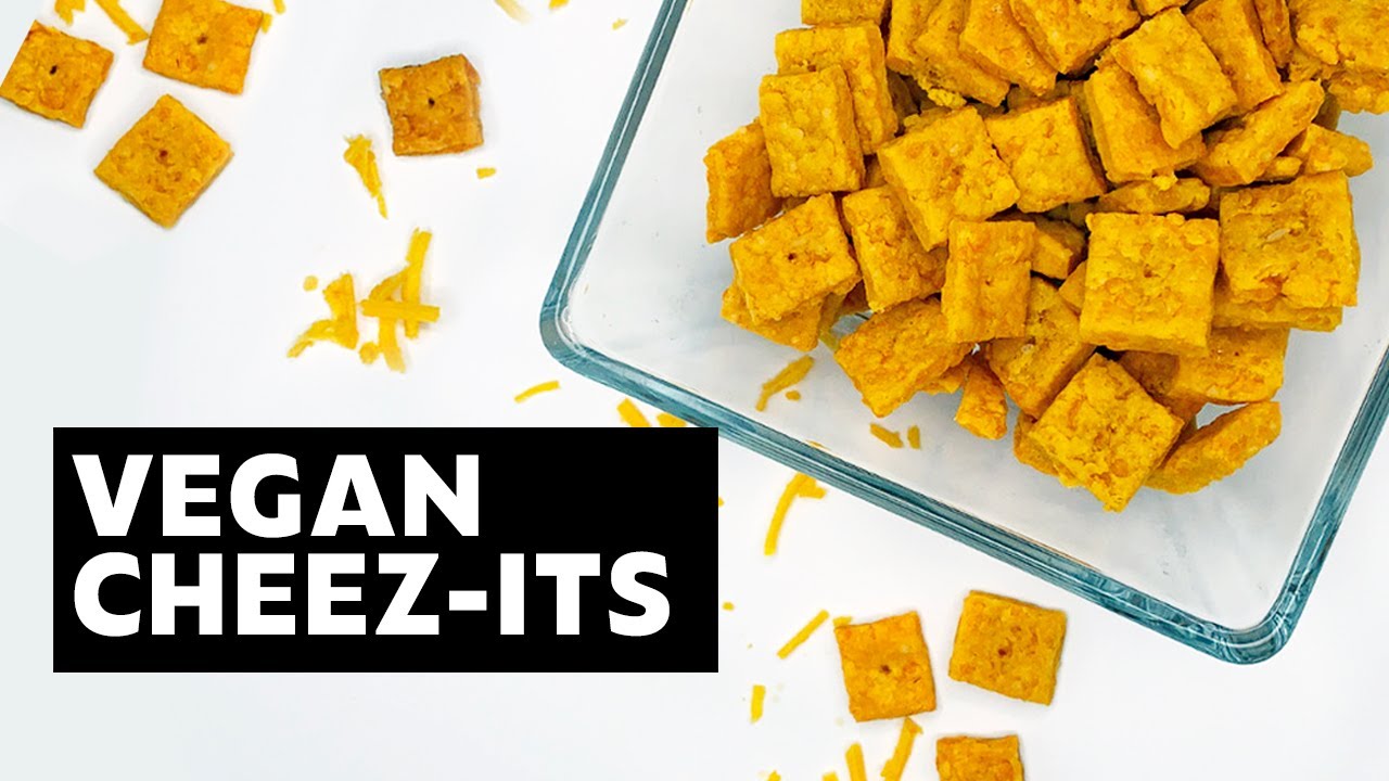 How to Make VEGAN CHEEZITS Cheese Crackers Recipe YouTube