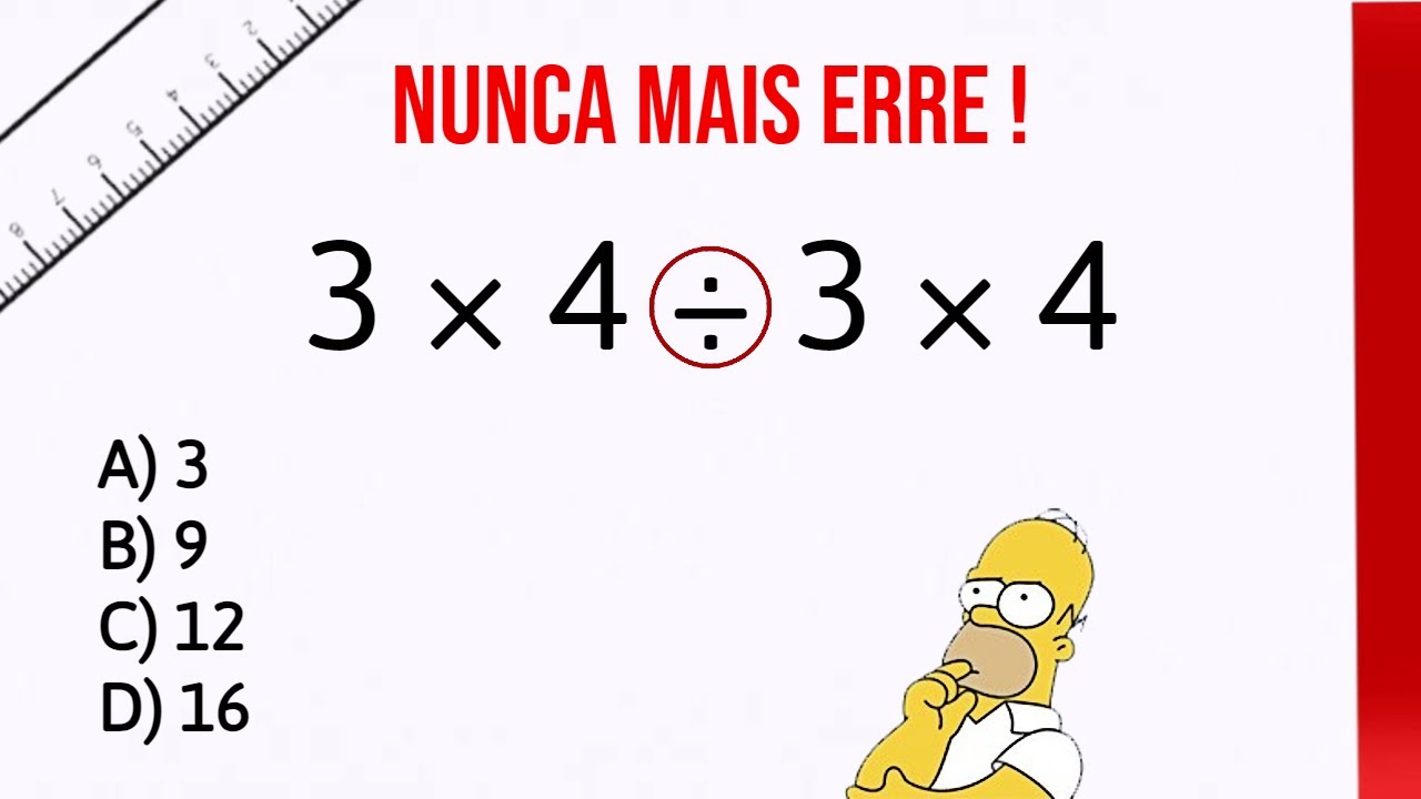 Quanto é 3×4÷3×4 Matemática Básica 🔥 - YouTube