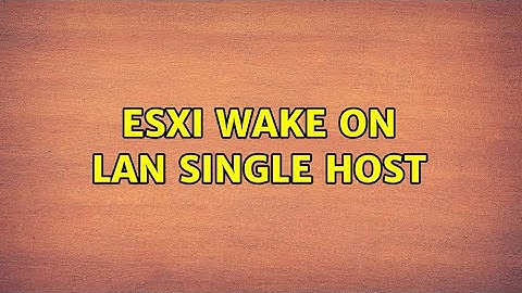 ESXi Wake on LAN single host