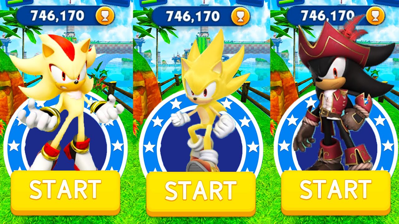 Sonic Dash - Super Shadow vs Super Sonic vs Pirate Shadow - All ...