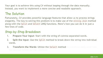 Effortlessly Split and Join Comma-Separated Words in C#  for Dynamic Conditions