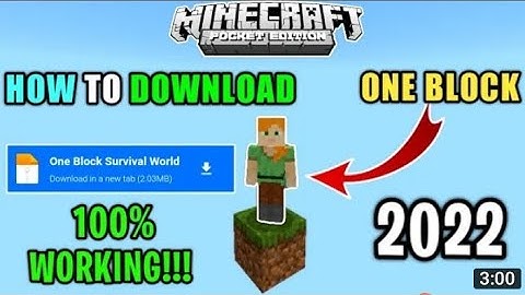 how to download and install one block survival world in Minecraft in 1.19 | Minecraft pe one block