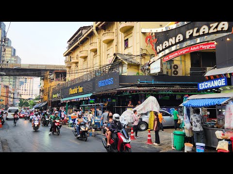 4K 🇹🇭 Walking Sukhumvit Rd in Bangkok | Soi Cowboy to Nana Plaza (Daytime) in Thailand 2023