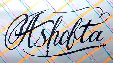 Ashofta Name Signature Calligraphy Status | How to Cursive write with cut Marker #ashofta @ashofta