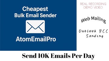 AtomEmailPro Outlook Webmailing Demo (BCCsending) | Bulk Email Sender | Mailer Bot | Send 10K emails