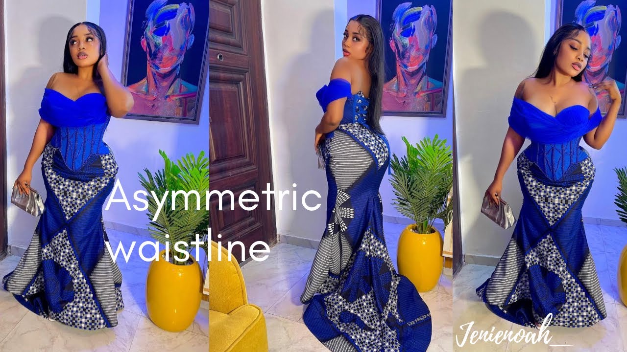 Asymmetric waistline / Off Shoulder Dress / Ankara Dress