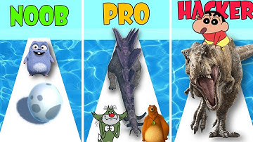 Noob vs Pro vs Hacker in Dino Evolution | Shinchan , Jack , Bhalu and Bulbule plays DinoEvo