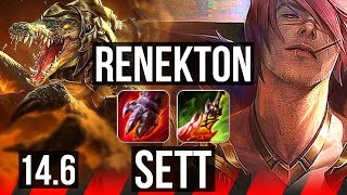 RENEKTON vs SETT (TOP) | 66% winrate, 9/2/10, Godlike | KR Master | 14.6