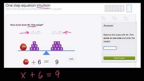One Step Equation Intuition on Khan Academy