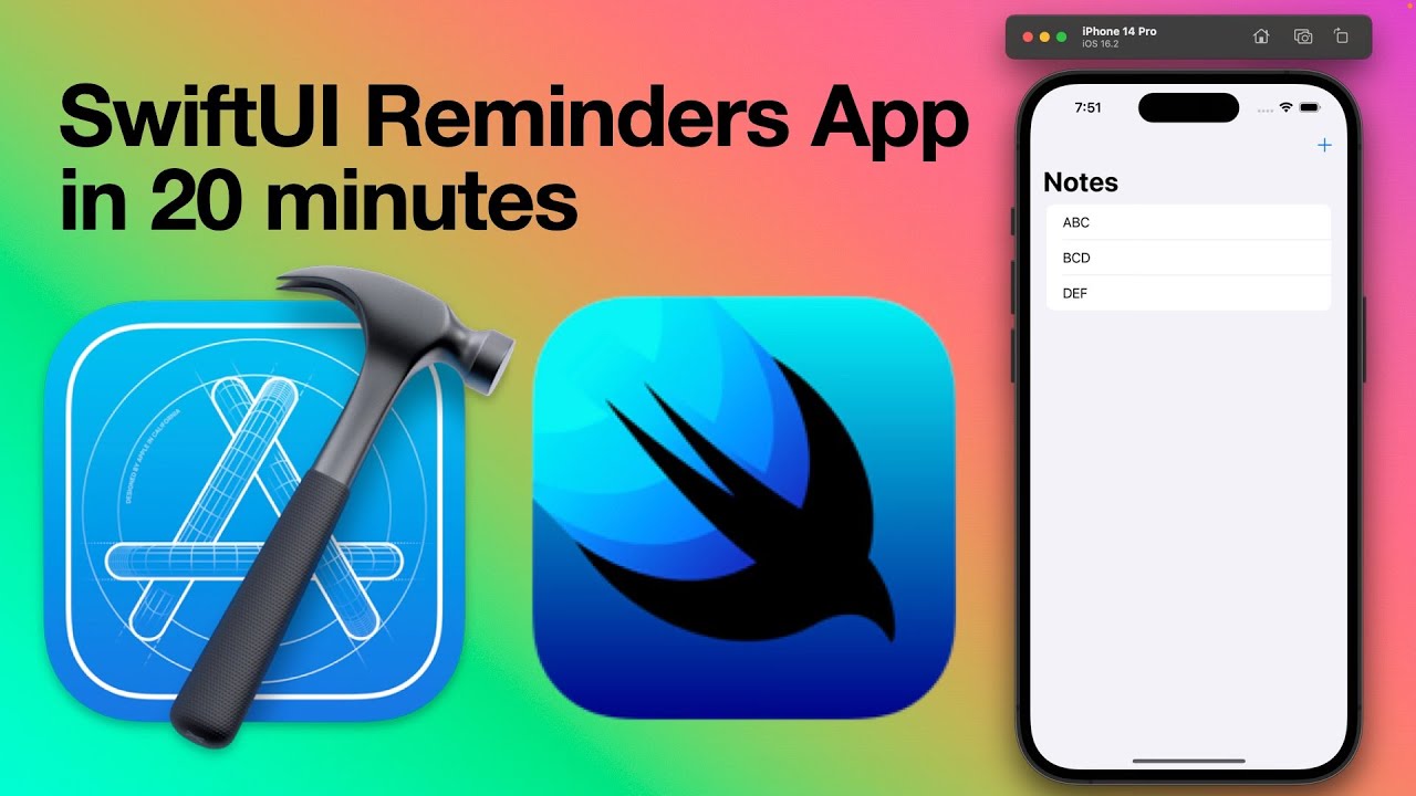 SwiftUI Reminders App in 20 minutes - YouTube