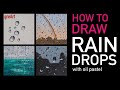 Oil Pastel Drawing/Drawing Oil Pastel Raindrops for Beginners(#1/2)