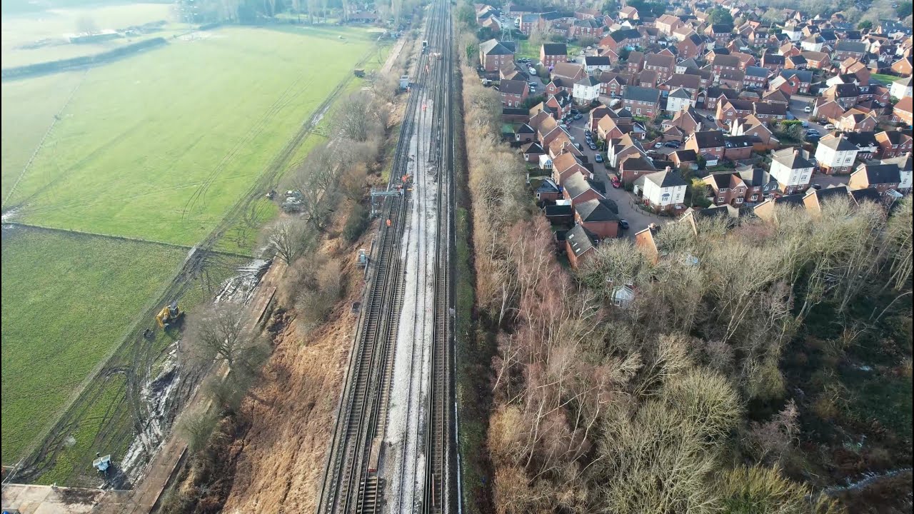 DJI Air 2S Wessex Rail Line SWR Hook Embankment Landslide Line
