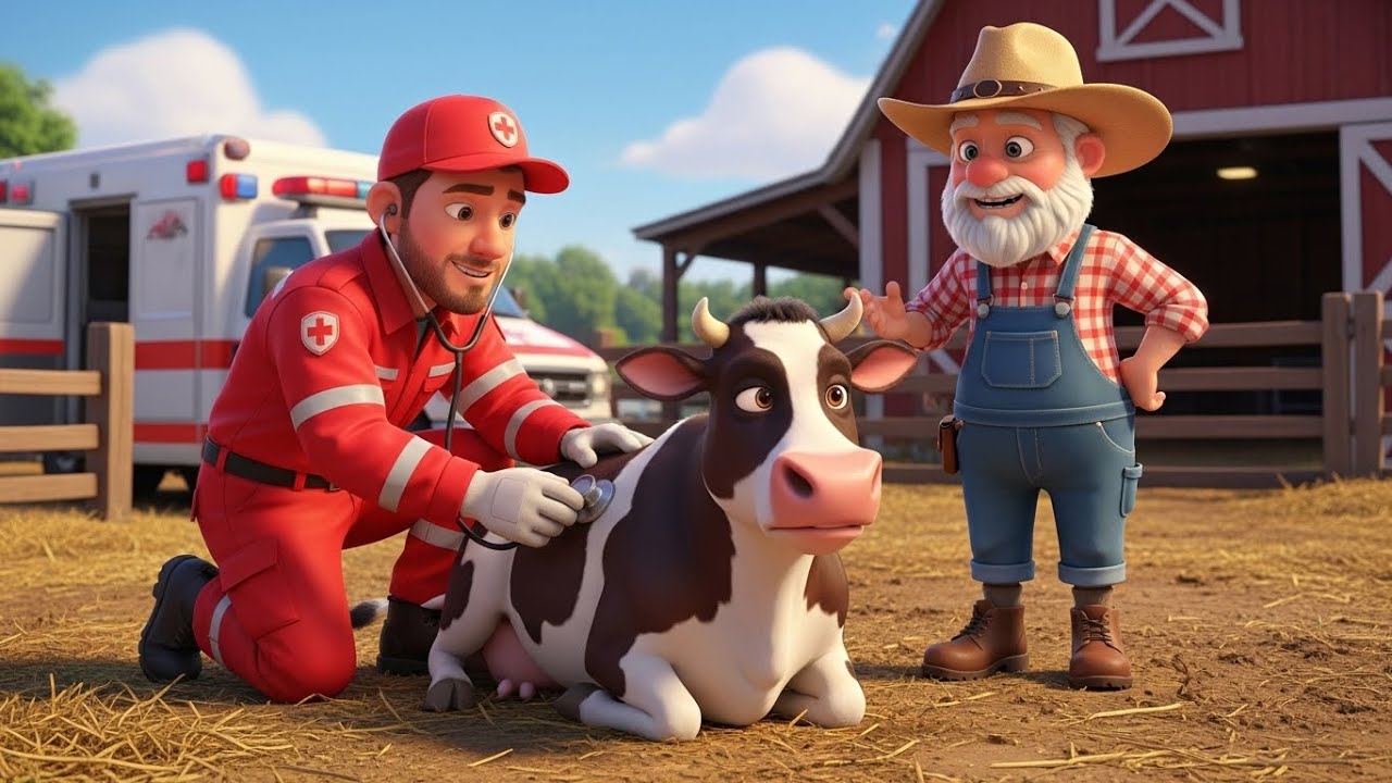 Old McDonalds had a farm | Two Cows Fight | One Gets Hurt 😱 | Emotional Kids Story 😩