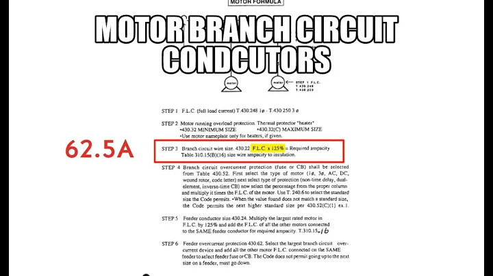 How to Calculate Branch Circuit Conductors for Motors