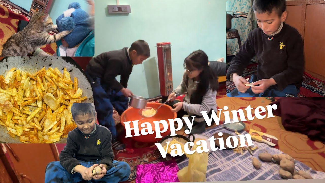 Домашняя картошка фри 🍟 || Атмосфера зимних каникул || Сонам ​​Ачан