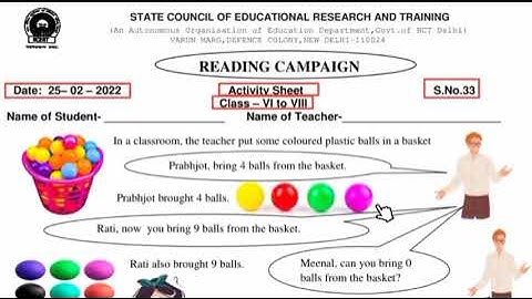 maths worksheet 33 class 6 to 8 || reading campaign class 6,7,8 activity sheet 33 || english medium