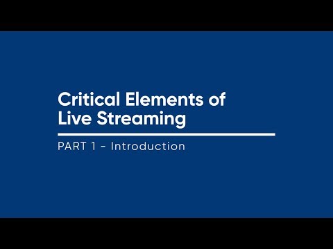 Workshop - Live Streaming Part 1