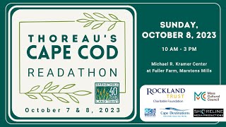 Thoreau's Cape Cod Readathon  Sunday, October 8, 2023