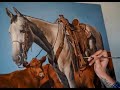 Time lapse  large oil painting  western art