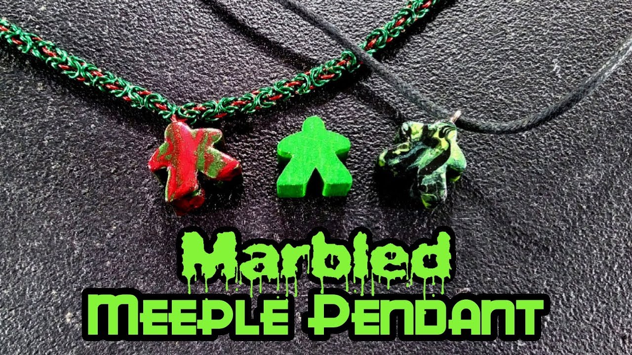 Marbled Meeple Pendant Nail Polish Hydro Dip DIY With Cly Ep. 13
