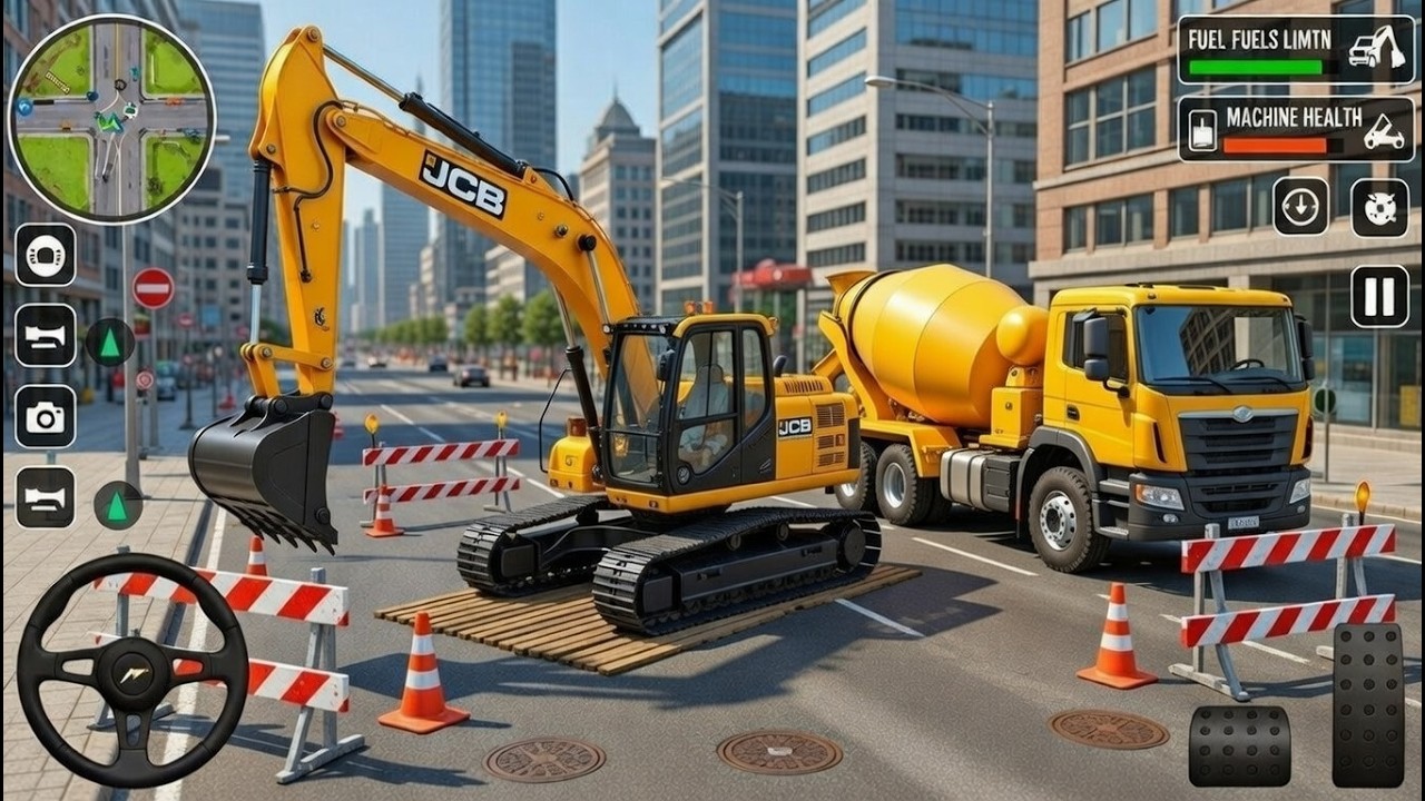 🚧New Large City Road Construction Simulator game - 🛑Rescue excavator Game - Android Gameplay #live