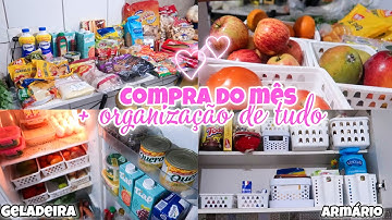 COMPRAS DO MÊS | ORGANIZANDO A COMPRA DO MÊS NO ARMÁRIO E NA GELADEIRA