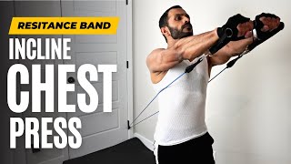 INCLINE CHEST PRESS WITH RESISTANCE BAND - UPPER CHEST WORKOUT | By Fitness My Life