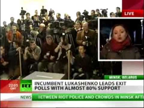 Minsk Protest Presidential Election Fraud in Belarus