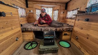 Winter Ice Camping in a Luxury Ice Shack!