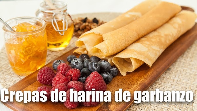 Crêpes con harina de garbanzos. Receta de cocina fácil, sencilla y