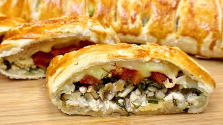 Слоеный ПИРОГ с КУРИЦЕЙ и СЫРОМ СУЛУГУНИ !!! Быстрый РЕЦЕПТ !!! / PIE with CHICKEN and CHEESE !!! Слоеный ПИРОГ с КУРИЦЕЙ и СЫРОМ СУЛУГУНИ !!! Быстрый РЕЦЕПТ !!! / PIE with CHICKEN and CHEESE !!!