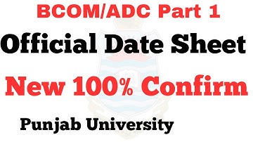 BCOM/ADC Part 1 Official New Date Sheet 2023 PU