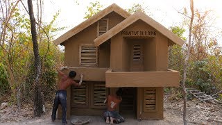 Build Awesome two story mud villa House And strong