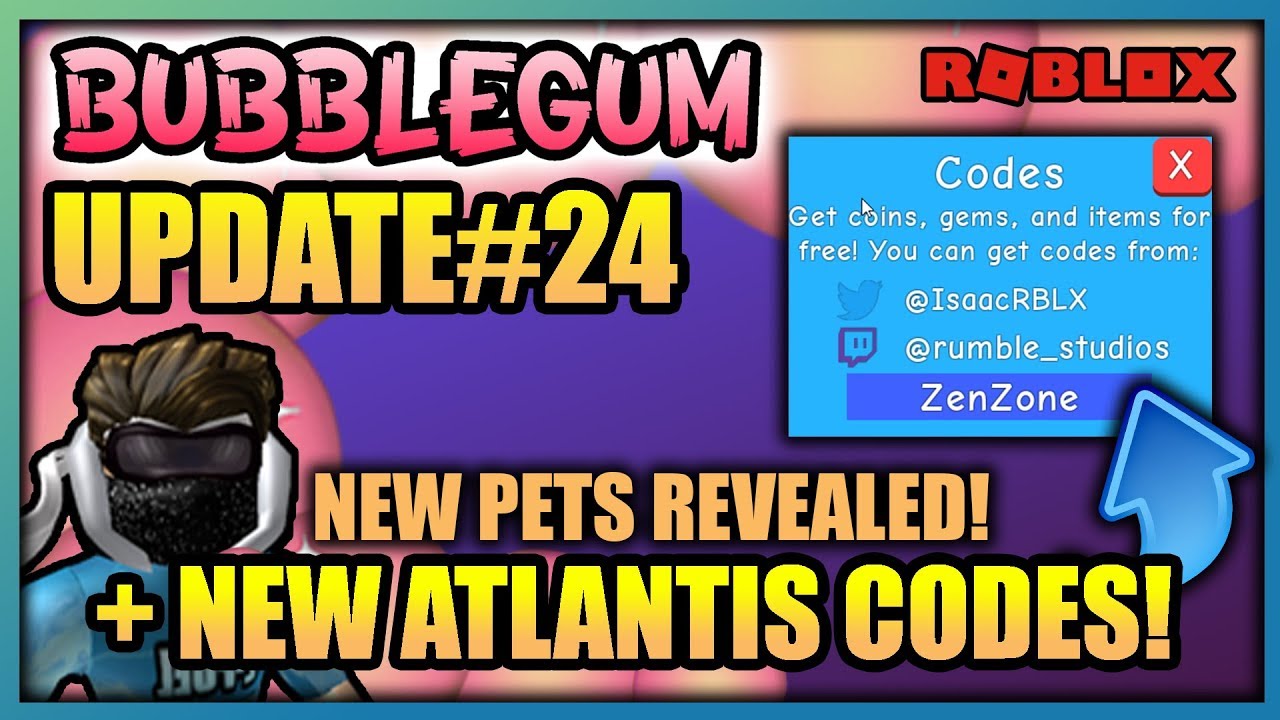 Bubblegum Simulator Update 24 New Atlantis Codes Legendaries