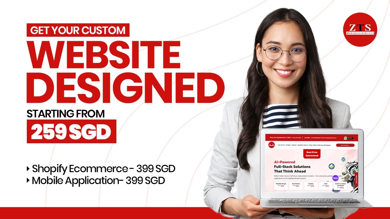 Custom Websites from 259 SGD | AI Website Engineering in Singapore | ZTS Infotech