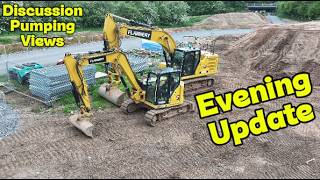 Llangollen Canal Breach, Whitchurch.  Evening Update!  Discussion, Pumps, Views