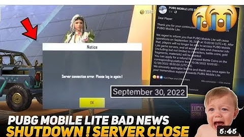 Pubg Mobile Lite Server Closed 😭 Shutdown -Bad News || 30 September 2022||Pubg Lite