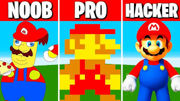 NOOB VS PRO VS HACKER MARIO Minecraft Pixel art