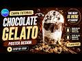 Chocolate Gelato Poster Design in Canva 🍫🍦 | Graphic Design Tutorial 🔥✨