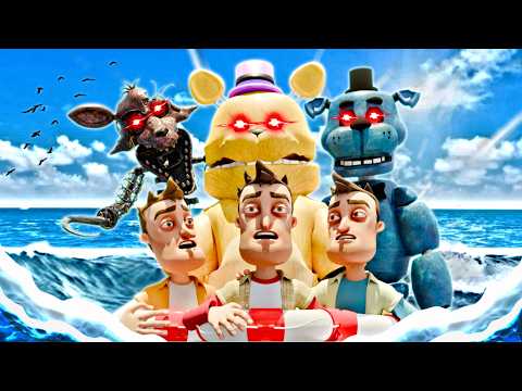 We FILLED The Ocean With EVERY FNAF Animatronic (Hello Neighbor)